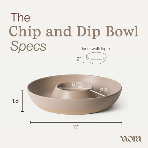 Mora Ceramic Chips and Dip Serving Tray