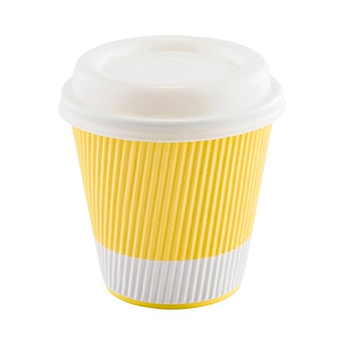 Ripple Wall Coffee Cups 500 Count 8 Ounce Insulated Light Yellow Paper Cups