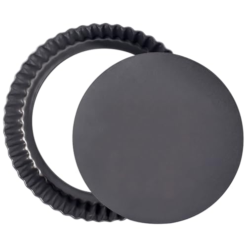 Tart Pan Removable Bottom 9 Inch Tart Pans Round Nonstick Quiche Pan Carbon Steel Quiche Baking Dish with Fluted Edges Fruit Tart Molds for Baking Pie Mold Pizza Chiffon Cake Dessert