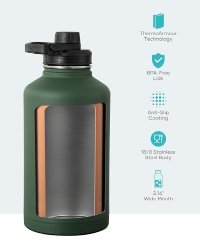 Half Gallon Water Jug Insulated Stainless Steel