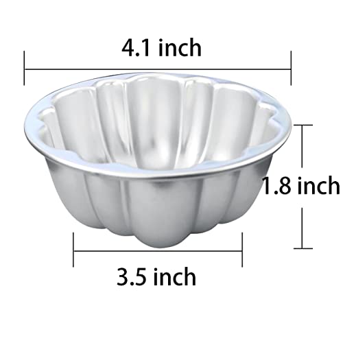 Aluminum Molds for Jello Small Tartlets Nonstick for Steaming and Baking (6 Count)