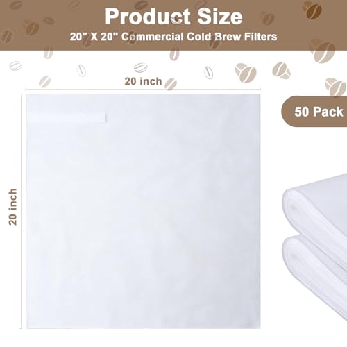 50 Pack Commercial Cold Brew Coffee Filters for 5 Gallon Buckets