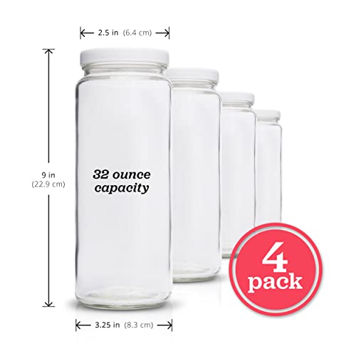 Glass Bottles Set (4 Count)
