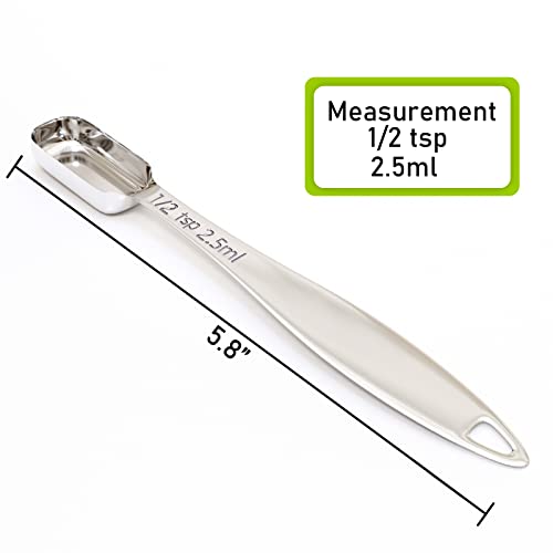 2PCS 1/2tsp(2.5ml) Measuring Spoon, Stainless Steel Measure Teaspoon (2 Count)