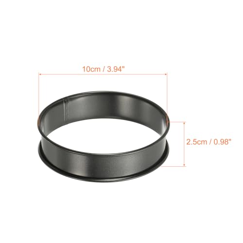 8pcs Crumpet Rings 3.94" Nonstick Round Cake Ring Stainless Steel Double Rolled English Pastry Rings for Kitchen Baking Crumpet Dessert (8 Count)