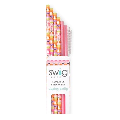 Reusable Straw Set with Cleaning Brush (6 Count)