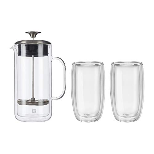 Sorrento Double Wall French Press and Latte Glass (3 Count)
