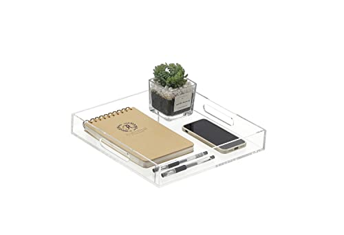 Clear Sturdy Acrylic Serving Tray with Handles