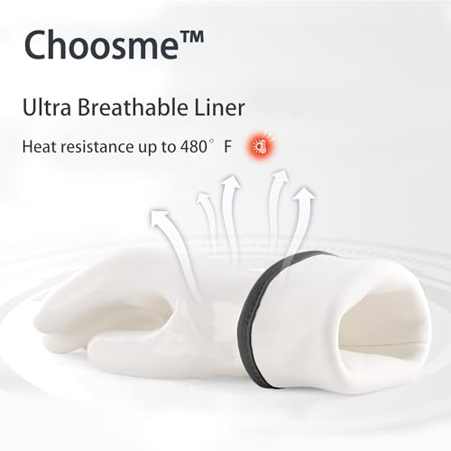 Silicone Gloves Heat Resistant Oven Mitt Barbecue Glove PPE Reusable Dishwashing Cleaning Glove Waterproof Cotton Lined Mitts Kitchen Gloves for Cooking Grilling Baking XL