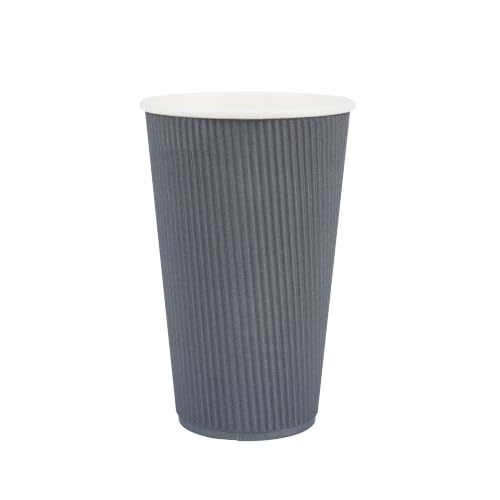 Ripple Wall Coffee Cups 500 Count 16 Ounce Insulated Gray Paper Cups