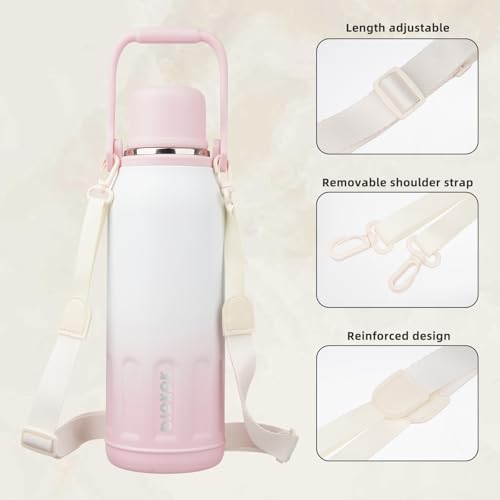 Stainless Steel Insulated Bottle with Handle & Strap