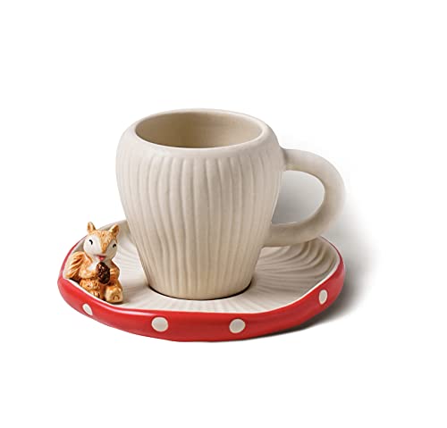 Cute Mushroom Mug with Saucer