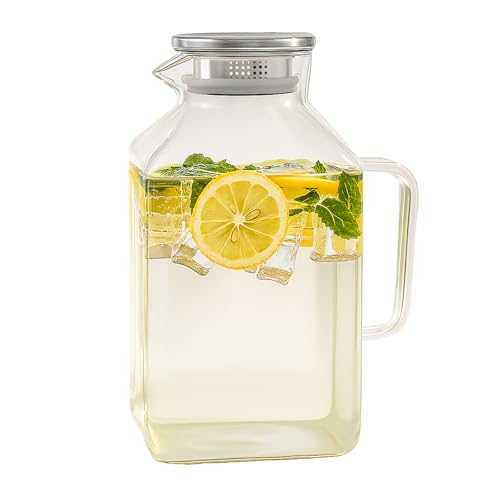 Glass Pitcher with Lid and Spout