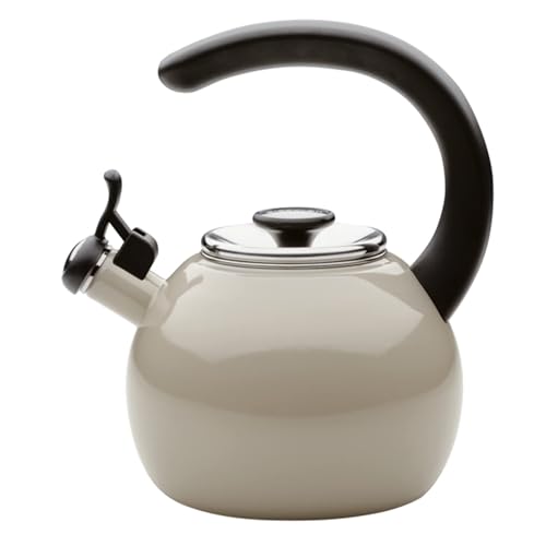 Enamel on Steel Whistling Induction Teakettle