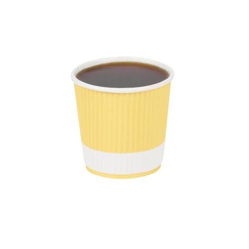 Ripple Wall Coffee Cups 500 Count 4 Ounce Insulated Light Yellow Paper Cups
