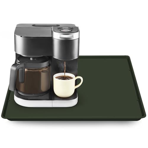 Silicone Coffee Maker Mat with Lip for Countertops