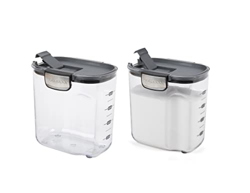 International ProKeeper+ Clear Plastic Airtight Food Baker's Kitchen Storage Organization Container Canister Set with Magnetic Accessories (2 Count)