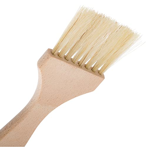 Natural Horsehair Flat Pastry Brush with Untreated Beechwood Handle