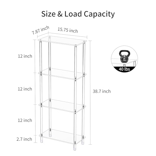 Clear Acrylic Narrow Side Table for Small Spaces