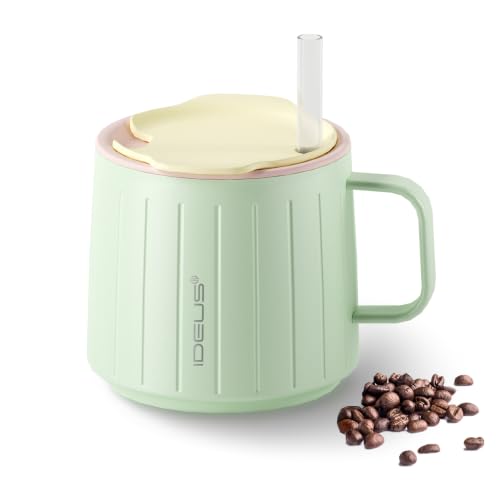 14 oz Insulated Coffee Mug with Lid and Straw