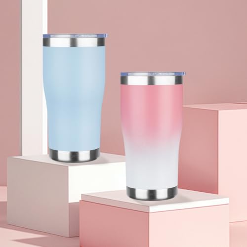 20oz Insulated Tumbler with Lid Straw Travel Coffee Mug
