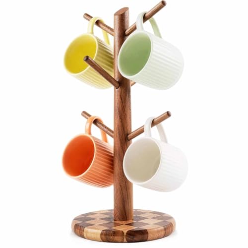 Natural Wood Mug Holder for Counter Top