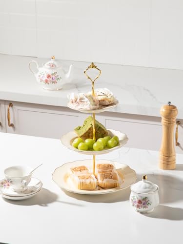 Sweejar 3 Tier Ceramic Cake Stand Wedding