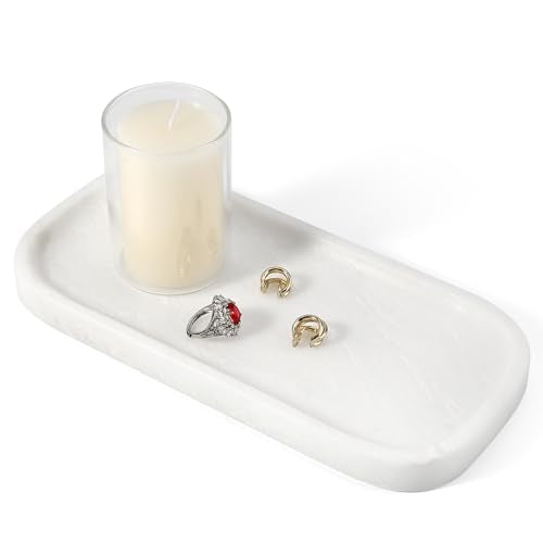 Marble Tray 10"x5" Marble Vanity Tray for Bathroom Countertop Kitchen Sink