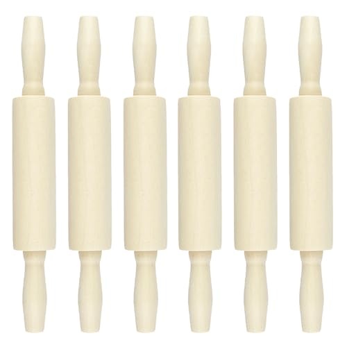 6 Pack Wood Small Rolling Pin for Kids