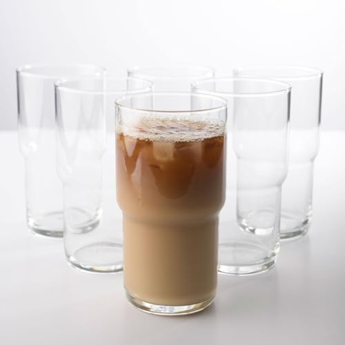 Stackable Iced Coffee Glasses Set of 6 (6 Count)
