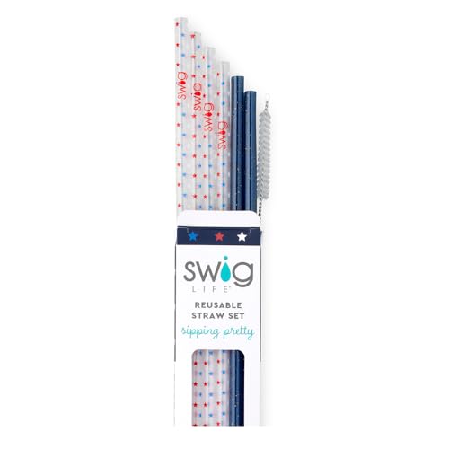 Reusable Straw Set with Cleaning Brush (6 Count)