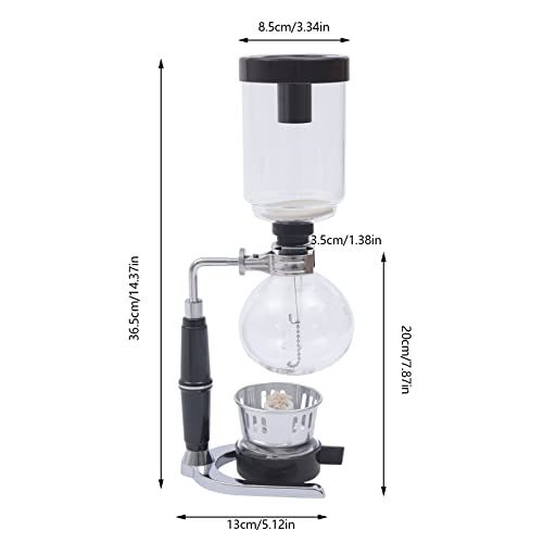 Siphon Syphon Coffee Maker Tabletop Glass Siphon Pot Syphon Coffee Maker Siphon Vacuum Coffee Maker Black