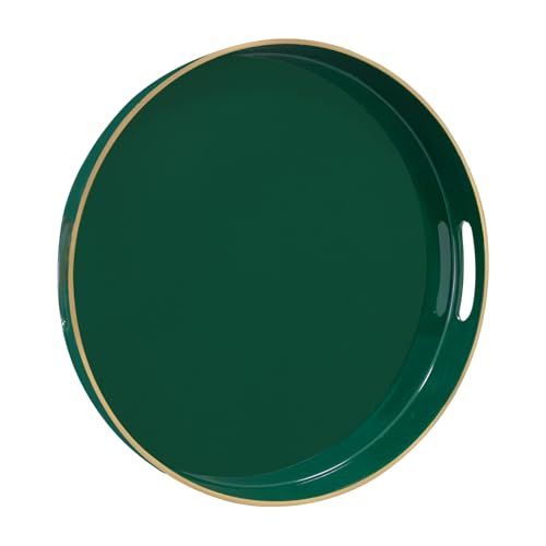 13" Dark Green Decorative Tray