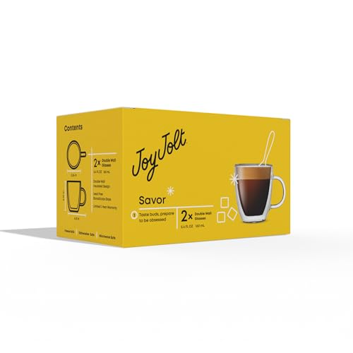 Savor Double Wall Insulated Glasses Espresso Mugs (2 Count)