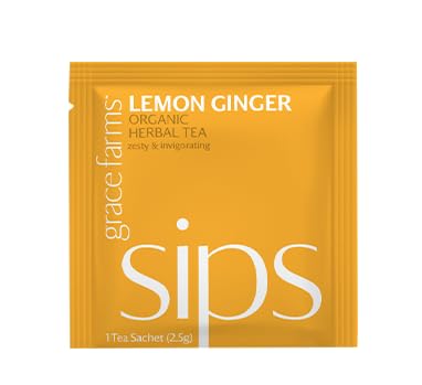 LEMON GINGER Organic Herbal Tea (100 Count)