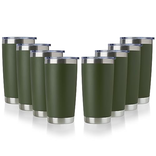 20oz Stainless Steel Tumbler Bulk with Lid (8 Count)