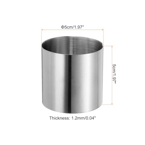 Round Cake Ring 2 x 2 Inch Seamless Stainless Steel Pastry Mousse Dessert Ring Mirror Coating for Baking Cooking Making Tool