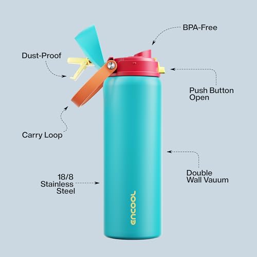 Insulated Water Bottle with Straw