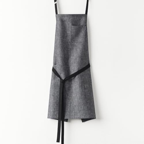 100% Pure Linen Apron Black
