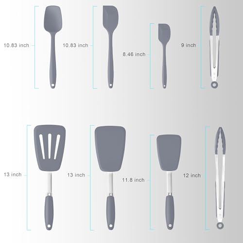 5 Piece Silicone Spatulas Set with Tongs