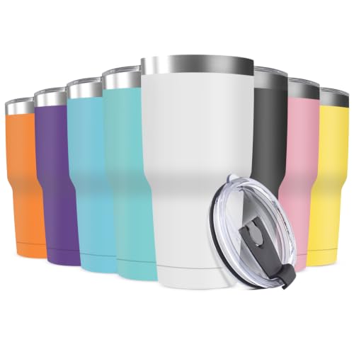 30oz Stainless Steel Travel Mug with Lid (8 Count)