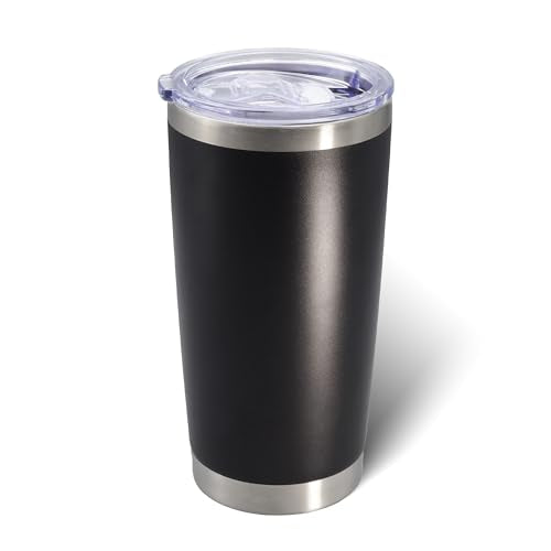 20oz Tumbler with Lid Stainless Steel Tumblers Insulated Mug Black 1P