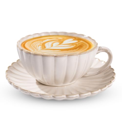 Ceramic Latte Cup with Saucer