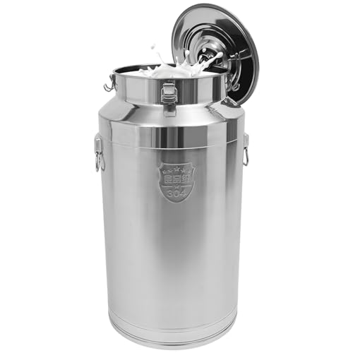 Stainless Steel Milk Bucket with Sealing Lid and Carry Handle
