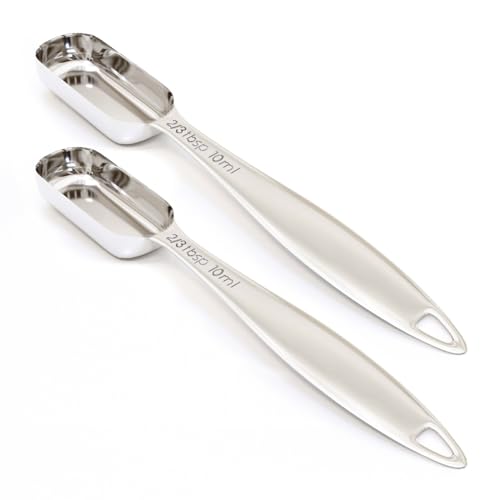 2PCS 2/3tbsp(10ml) Measuring Spoon, Stainless Steel Measure Teaspoon
