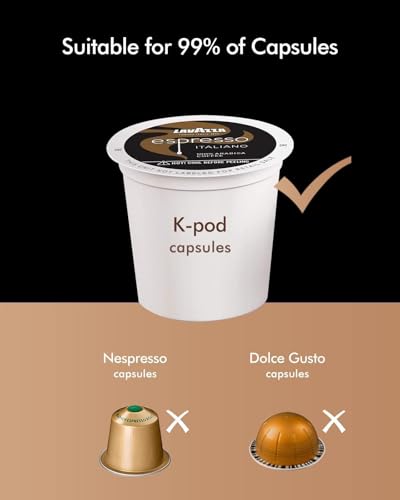 3-in-1 Single Serve Drip Coffee Machine, Compact K-Cup/K-Pod Compatible Brewer for Ground Coffee & Tea, 50oz Removable Water Reservoir, Multiple Brew Sizes, Auto Shut-Off