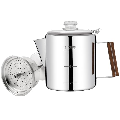No Coating 6 Cup Percolator Coffee Pot 304 Stainless Steel