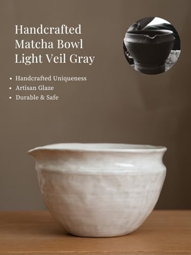 Matcha Set with Handmade Ceramic Bowl & Bamboo Whisk