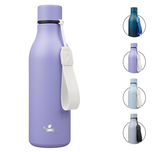 18 oz Insulated Stainless Steel Metal Water Bottle with Strap