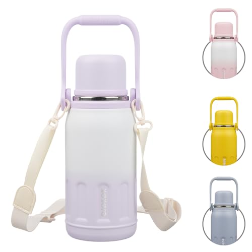 Stainless Steel Insulated Bottle with Handle & Strap
